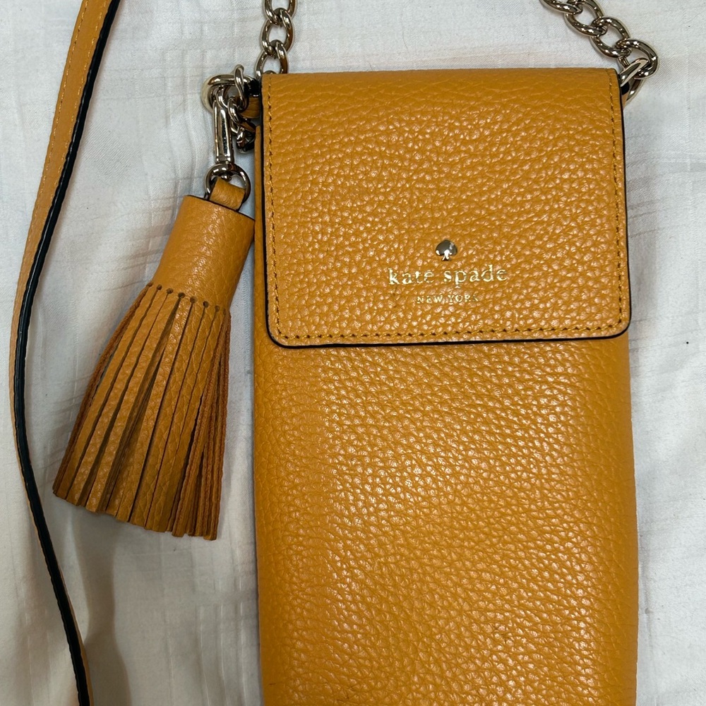 Kate Spade Mustard Crossbody Bag with Tassel